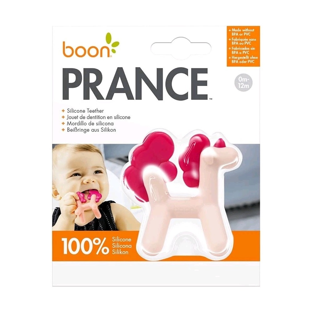 Boon Silicone Baby Teether  - Prance the Unicorn - Pink